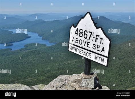 A view from the summit of Whiteface Mountain, the second tallest ...