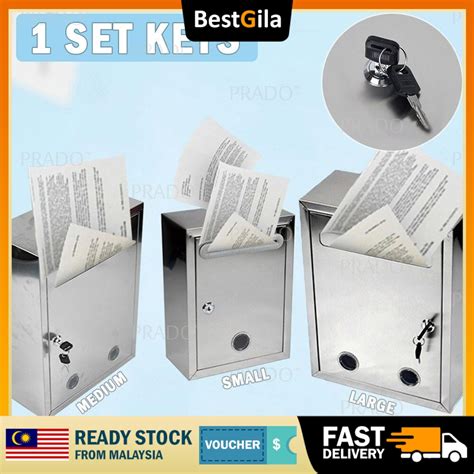 BestGila Malaysia 304 Stainless Steel Letter Box Wall Mailbox Solid