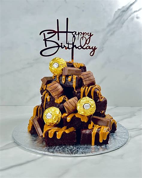 Birthday Brownie Tower Food Drinks Homemade Bakes On Carousell