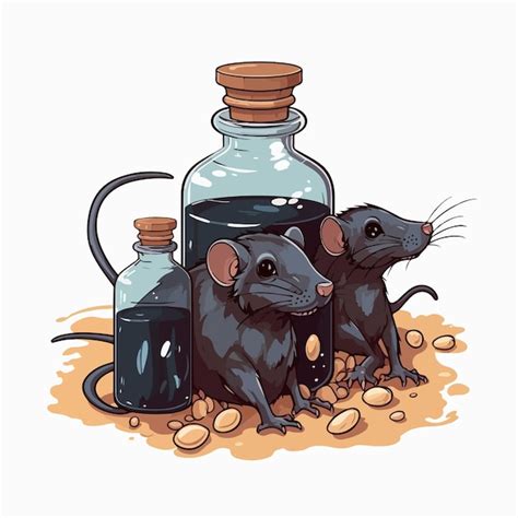 Cartoon Rat Poison Vector Illustration Premium Ai Generated Vector