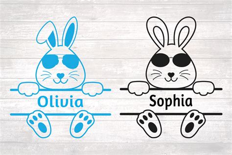 Easter Monogram Bunny Name Frame Graphic By Craftstudio Creative Fabrica