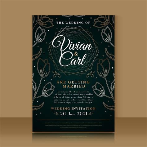 Free Vector Luxury Wedding Invitation Template