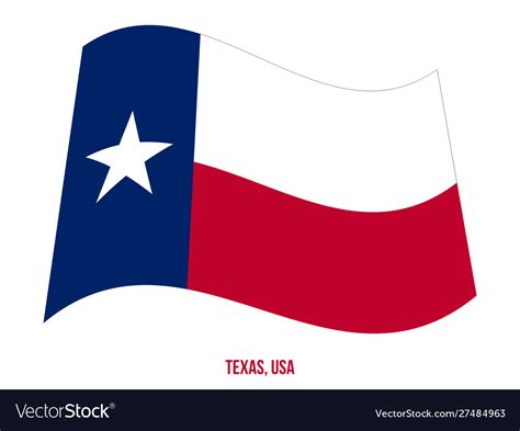 Texas Flag Waving On White Background Usa State Vector Image