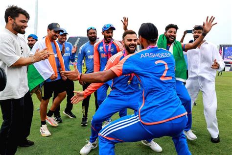 Barbados India S Virat Kohli Arshdeep Singh And Others Celebrate By