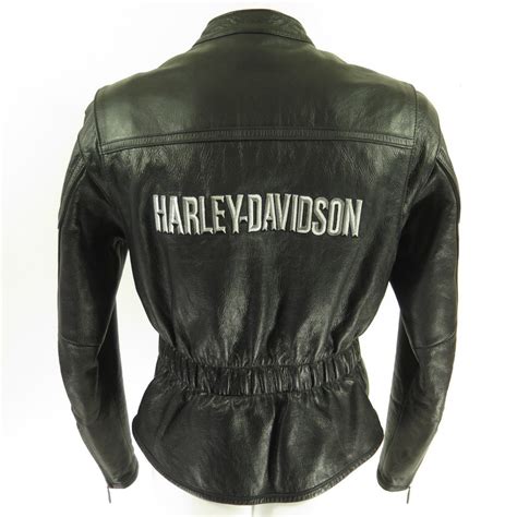 Harley Davidson Black Leather Jacket Womens M Motorcycle Biker