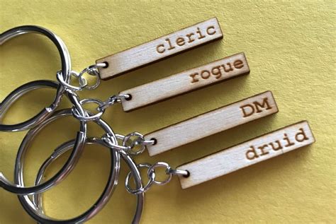 Laser Engraved Wood Dnd Rpg Class Keychain Etsy