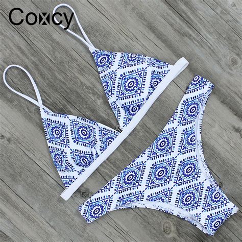 Coxcy Triangle Bikini Set Women Push Up Swimwear Brazilian Bikinis Sexy