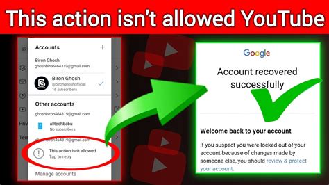 This Action Isn T Allowed Youtube How To Back Suspend Youtube Channel