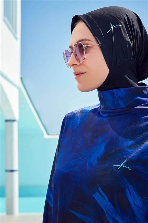 Burkini Floral Bleu Marine | BurkiniRemsa.com