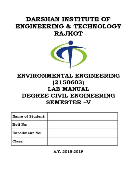 Environmental Engineering Laboratory Manual Pdf Pdf Ph Filtration