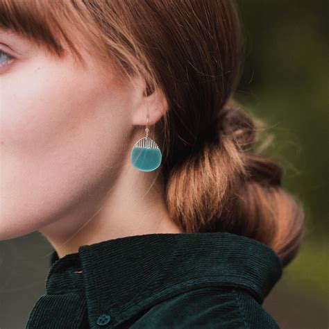 Island Drop Earrings Green Earrings By Caroline Finlay