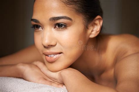 Treating Herself To A Well Deserved Spa Day A Beautiful Young Woman Relaxing During A Spa