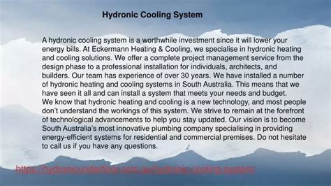 PPT - Hydronic Cooling System PowerPoint Presentation, free download ...