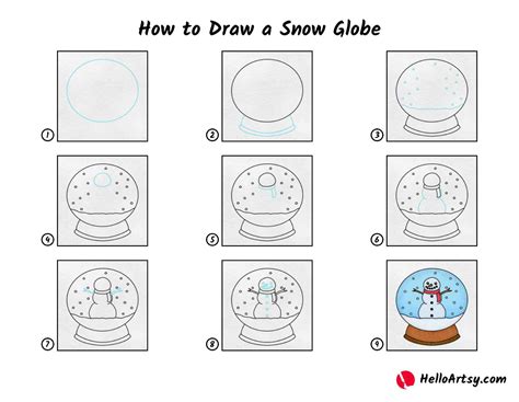 How To Draw A Snow Globe Helloartsy