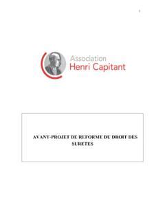 Avant Projet De Reforme Du Droit Des Suretes Avant Projet De Reforme