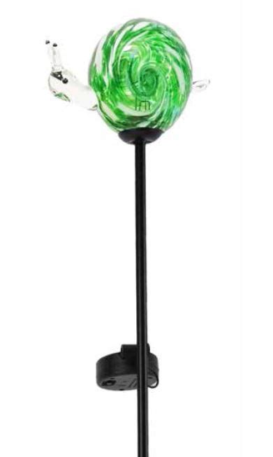Glass Snail Solar Stake Green The Garden Feast