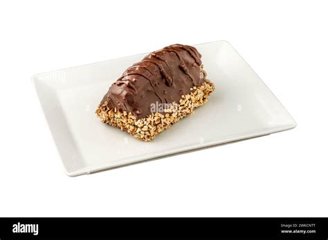 Dessert Cake From Malaga On White Background Cake With Banana Inside