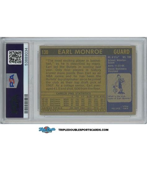 1971 Topps Earl Monroe 130 Psa 8 Triple Double Sports Cards