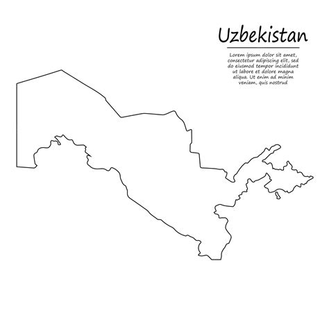 Premium Vector Simple Outline Map Of Uzbekistan In Sketch Line Style