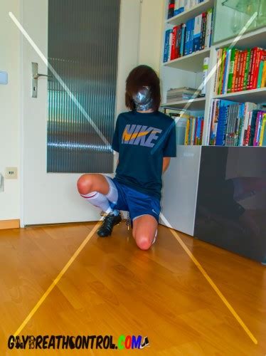 EmoBCSMSlave Soccer And Breath Control W Duct Tape Gay Bondage And