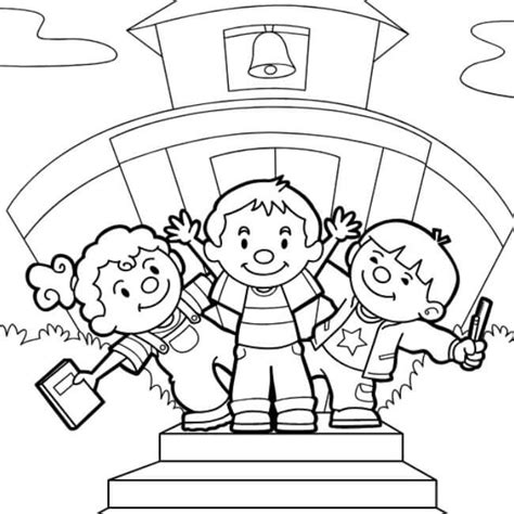 Escuela Primaria Para Colorear Imprimir E Dibujar ColoringOnly