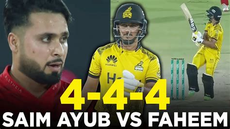 PSL 9 4 4 4 Saim Ayub Vs Faheem Ashraf Peshawar Zalmi Vs