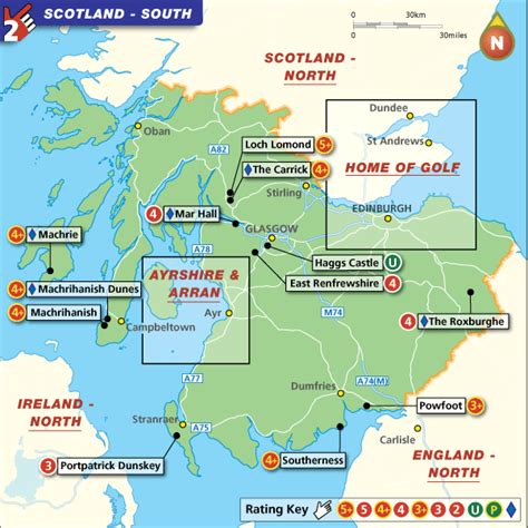 Best Golf Courses In Scotland Map