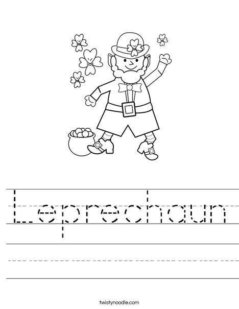 Leprechaun Worksheet Twisty Noodle