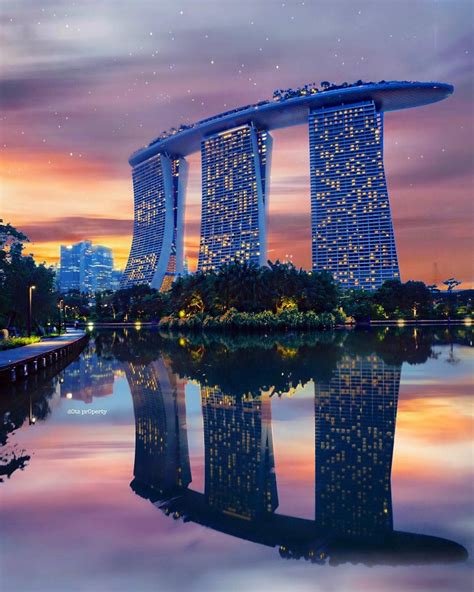 Marina Bay Sands, Singapore. This luxury hotel has the world’s largest ...
