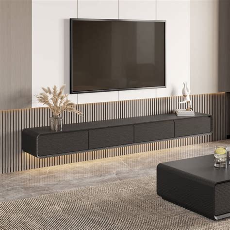 Hokku Designs Blosse 78 Minimalist Floating Tv Stand Modern Wall Mounted Entertainment Center