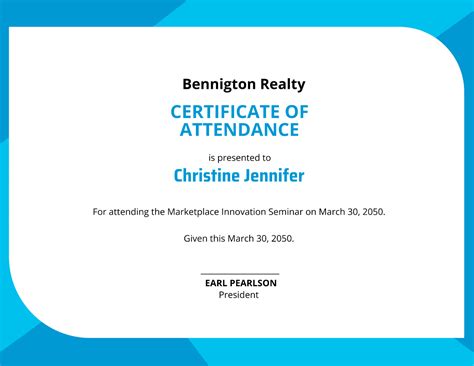 Free Seminar Attendance Certificate Template Edit Online And Download