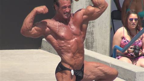 Bill Mcaleenan Year Old Bodybuilder Posing Routine At Muscle Beach