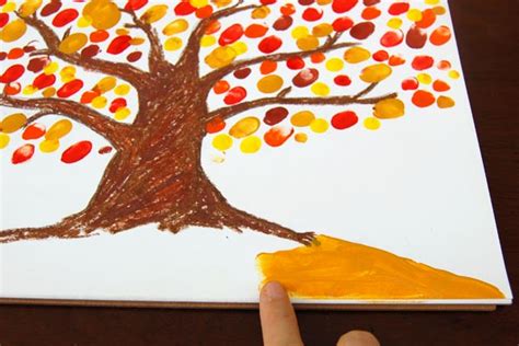 Fingerpaint Fall Tree Kids Crafts Fun Craft Ideas