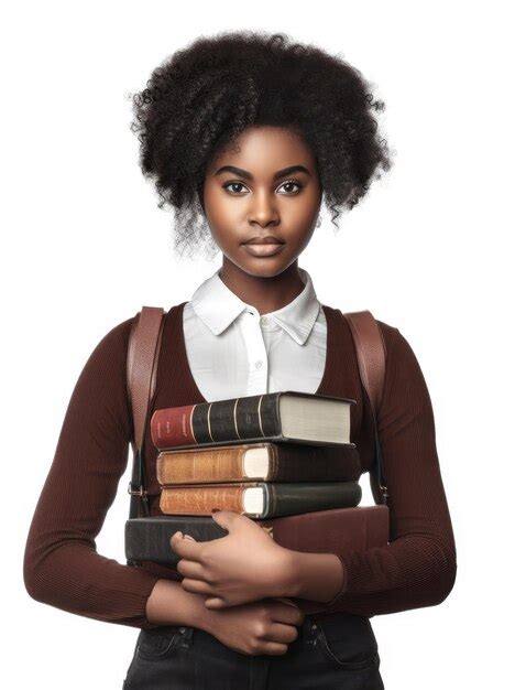 Retrato De Uma Linda Adolescente Negra Livros Em Seu Conceito De