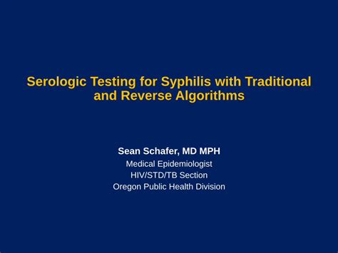 Pdf Serologic Testing For Syphilis With Traditional And Pdf