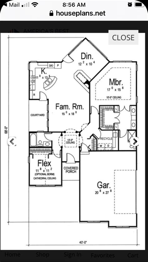 Traditional style house plan 95956 with 2 bed 2 bath 2 car garage – Artofit