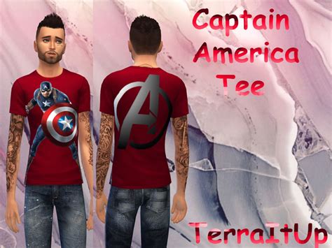 The Sims Resource - Captain America Tee (6 Colors!)