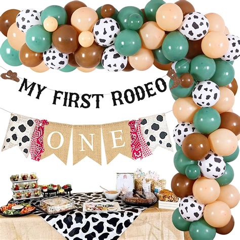 My First Rodeo Birthday Party Decorations Sage Green Cowboy 1st