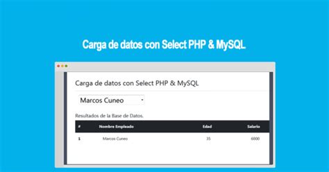 Carga De Datos Con Select Php And Mysql Baulphp