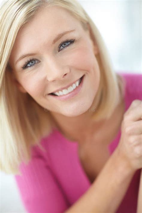 Today Is Just For Me A Beautiful Blonde Woman Relaxing At Home Stock Image Image Of