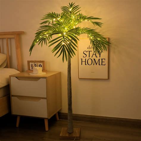 Different Grounding Plug Feet Artificial Palm Tree With Led