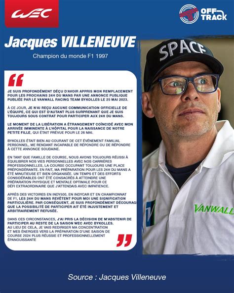 Off Track On Twitter Jacques Villeneuve R V Le Qu Il N A Pas T