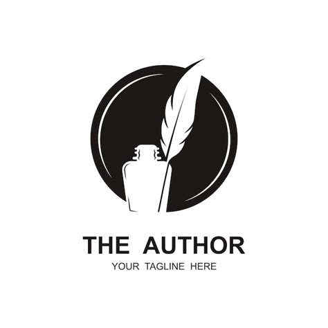 Premium Vector Authors Feather Logo Vector Icon Illustration Design