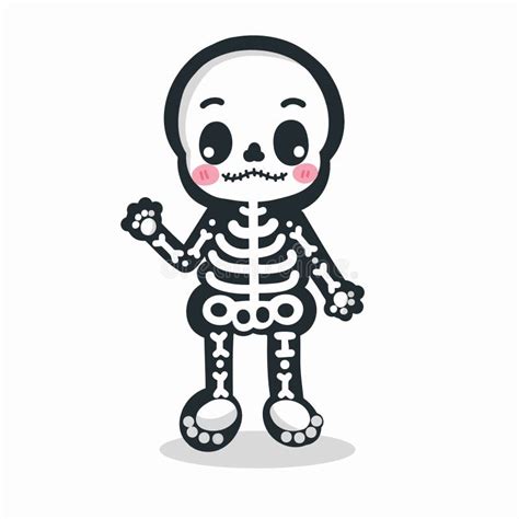 Skeleton Ghost Halloween Cartoon Characters Stock Vector