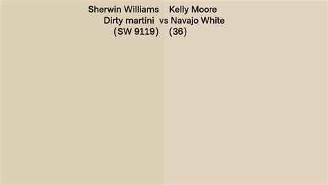 Sherwin Williams Dirty Martini SW 9119 Vs Kelly Moore Navajo White