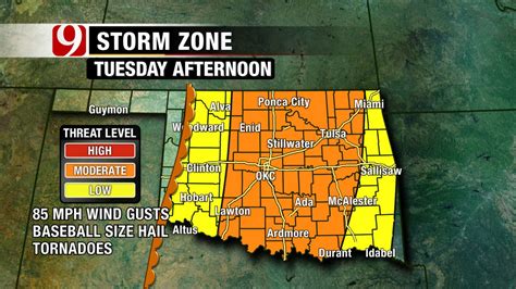 Severe Weather in Northern Oklahoma’s Tuesday Forecast – Oklahoma ...