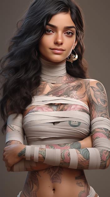 Premium Photo A Woman With Tattoos On Her Arm