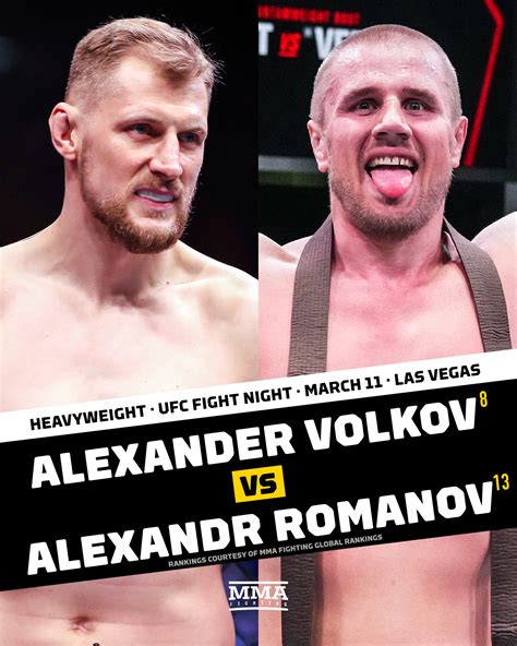 Mmafighting On Twitter Alexander Volkov Meets Alexandr Romanov In