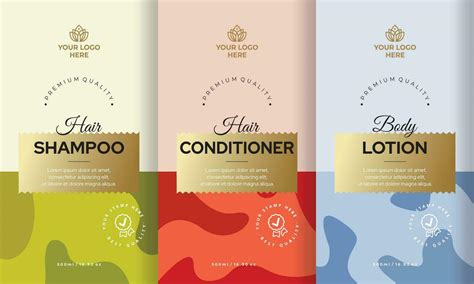 Shampoo Label Design Conditioner Label Design Body Lotion Label Design Skin Care Packaging