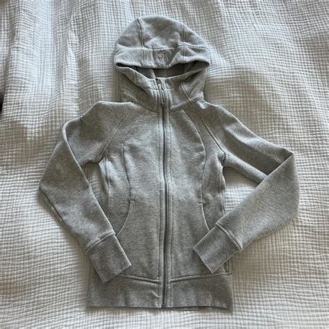 Lululemon Zip Up Jacket In Light Gray Never Worn Depop